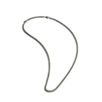 3 mm Fuchsschwanz-Halskette aus Edelstahl mit dunkel plattierter Oberfläche - Dux Black